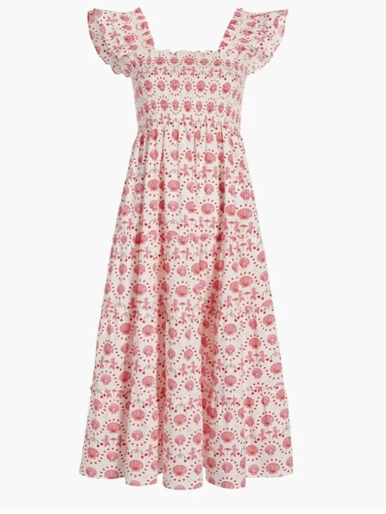 Hill House Dresses & Skirts - Hill House Ellie Mermaid Nap Dress pink white tank long S Small shell starfish
